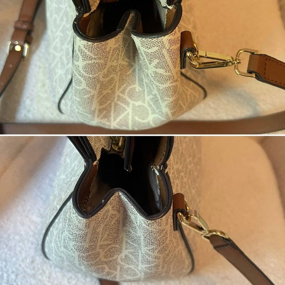 Calvin Klein Sonoma Satchel Crossbody Bag Adjustable Strap Shoulder bag Khaki
